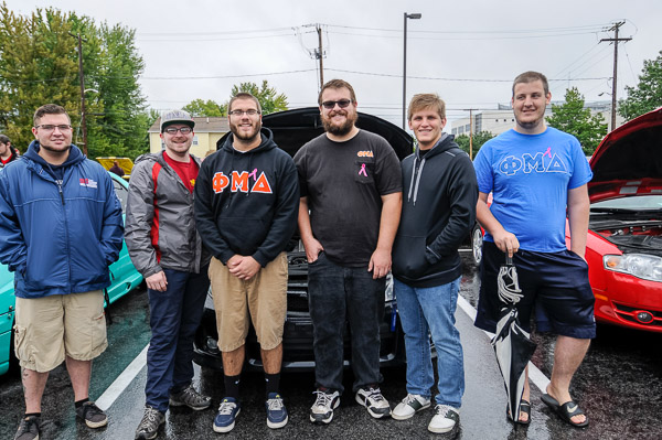 Phi Mu Delta brothers turn out for their charity event, held on the Hager Lifelong Education Center parking lot to benefit St. Jude Children's Research Hospital.