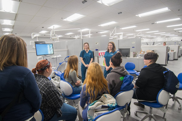 Career Day guests tour the college's recently renovated Dental Hygiene Clinic ...