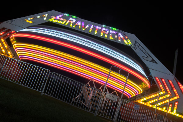 The Gravitron, among the more popular rides on the Madigan Library lawn