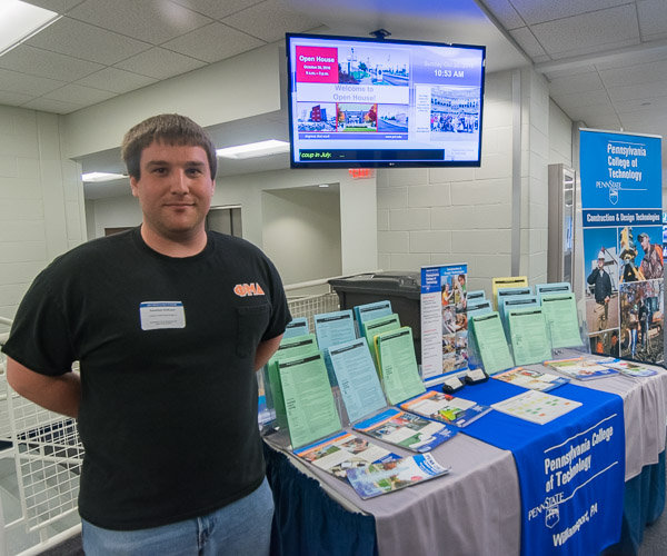 Among the day's alumni volunteers is Jonathan F. DeRoner, a 2015 graduate in computer aided product design.