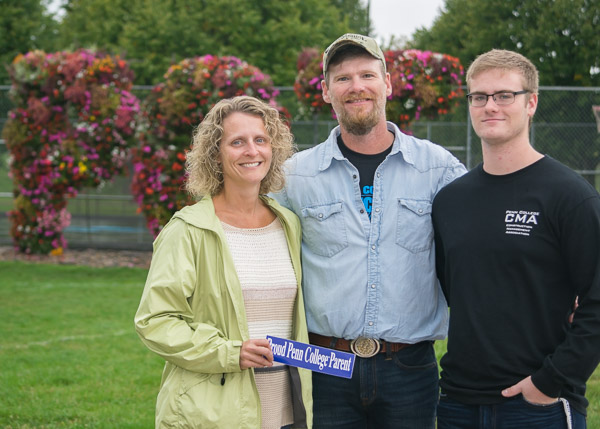 Clay R. Beaston (right), a construction management student from Thompsontown, with parents Jody and Jeff