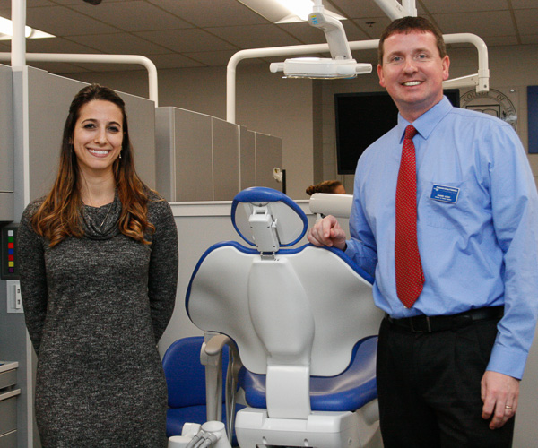 Allison (Parks) Frymire, ’06, was one of about 15 dental hygiene alumni who returned to campus for a reception in the new clinic. Frymire (pictured with program director Shawn A. Kiser) works at the River Valley Health & Dental Center in the Hepburn Plaza, Williamsport. 