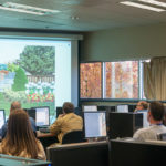 Instructor Carl J. Bower Jr. shows how computer software aids in landscape design.