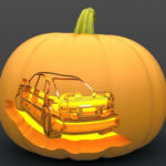 Leander M. Shaffer turned his pumpkin into a first-place vehicle for artistic expression.