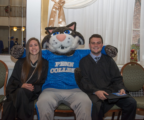 Relaxed and ready to graduate are Elizabeth R. Hill, of Jersey Shore, business administration: banking and finance concentration, and Corbin P. Snyder, of Harrisburg, emergency management. 
