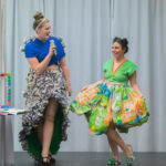 ... and designer and model have fun with fashion.