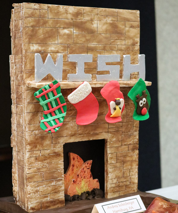 Andrea L. Solenberger’s chocolate masterpiece expresses a “wish” for filled stockings.
