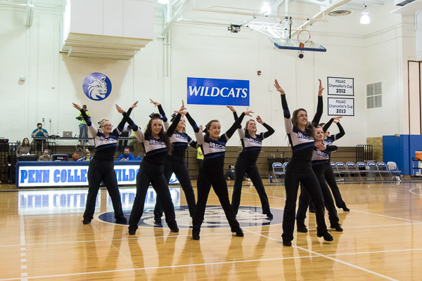 The Wildcat Dance Team performs during a break in play.