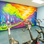 The finished mural provides a virtual destination for cycling students.