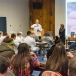 Chef Charles R. Niedermyer, instructor of baking and pastry arts/culinary arts, helps to guide the tasting.