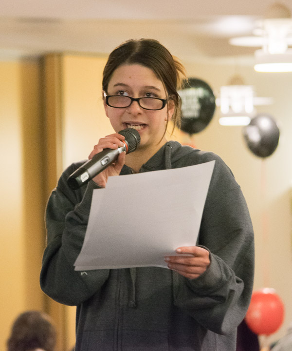 Samantha R. Labate, a business administration: marketing concentration major from Williamsport, shares the gift of her words ...