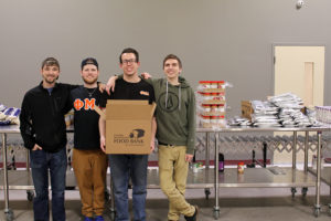 From left are Ryan J. Bollinger, of Glenolden, applied management; John E. Jones, of Cape May Court House, N.J., welding and fabrication engineering technology; Paul M. Lasell, of Williamsport, plastics and polymer engineering technology; and Raymond L. Long, of Forest City, building automation technology.
