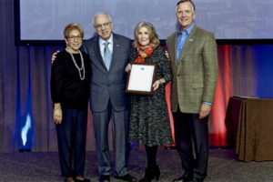 June Kilgus Zimmerman (second from right) receives the American Cancer Society's Lane W. Adams Quality of Life Award in Atlanta last month.