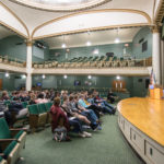 A Klump Academic Center Auditorium audience hears from keynoter Melissa A. Wilson ...