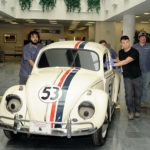 ... and maneuvered by students into his Madigan Library display space.