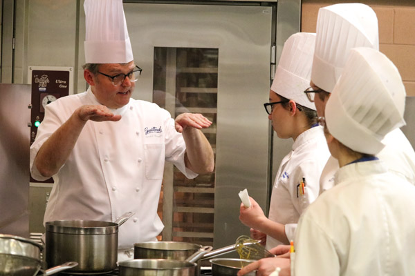 Wressell offers professional know-how to help students prepare close to a dozen desserts.