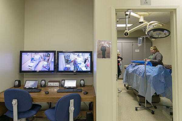 Operating suites provide a realistic view of surgical technology through mock medical procedures.