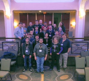 Some of the Penn College participants in ShmooCon 2017 fit a group photo into their busy three days.
