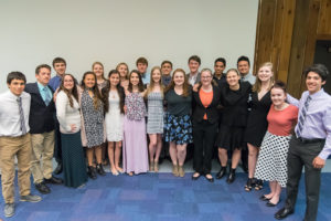 Some members of this year's Penn College Youth Leadership Program class gather at the close of their on-campus graduation ceremony.