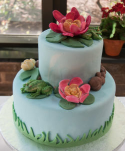 A water lily-inspired cake by Penn College student Rachel A. Henninger, of Bellefonte, took first place among entries in the Cakes and Decorations course at the college’s Spring Food Show.