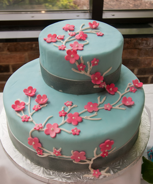 Designed by Nora E. Smith, of Centre Hall, a cherry blossom cake is awarded second place.