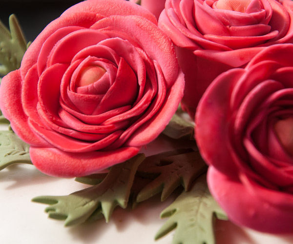 Hot-pink roses top a colorful cake by Janaya B. Bartholomew, of Williamsport.