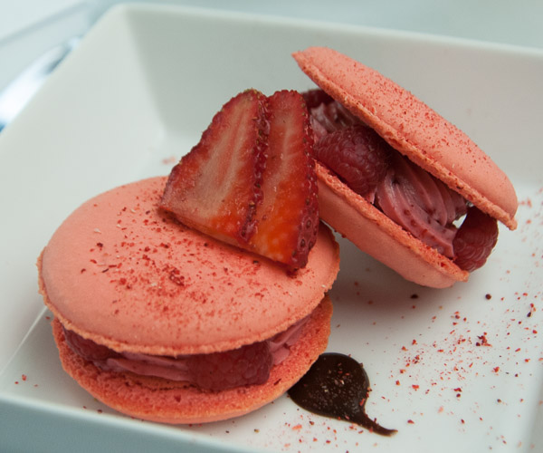 Katelynn M. Watson, of Milton, received second place among entries from the Advanced Baking Applications for Culinary Arts class with raspberry macarons filled with a strawberry buttercream frosting and fresh raspberries.