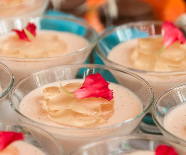 Shope’s delicate-looking rose-water panna cotta