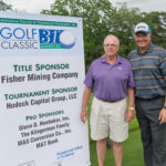 The visiting VIP gets together with Fisher Mining Co.'s John A Blaschak, a member of the college's Corporate Advisory Board and the event's generous title sponsor.