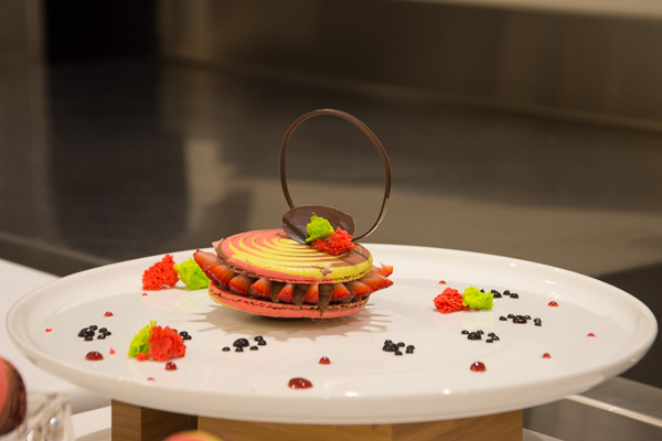 Pistachio strawberry macaron sets the display for Top 10 honoree Olivier Saintemarie, executive pastry chef for Chefs De France.