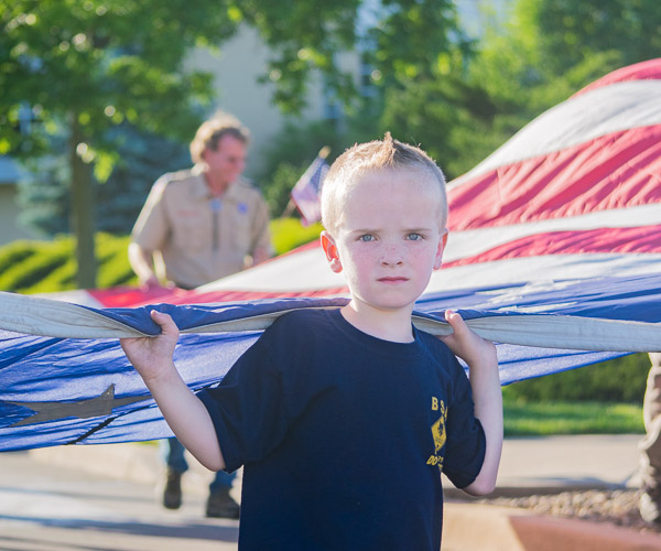 A young patriot adds to Scouting's sizable presence.