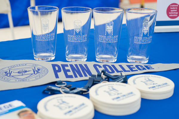 Major swag: Glasses, openers and coasters promote the new brewing and fermentation science degree.