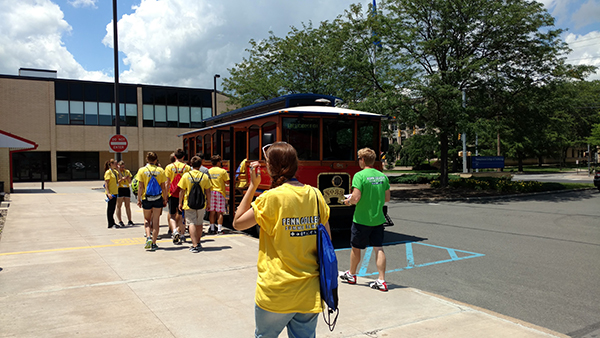 All aboard the River Valley Transit trolley for a camp field trip!