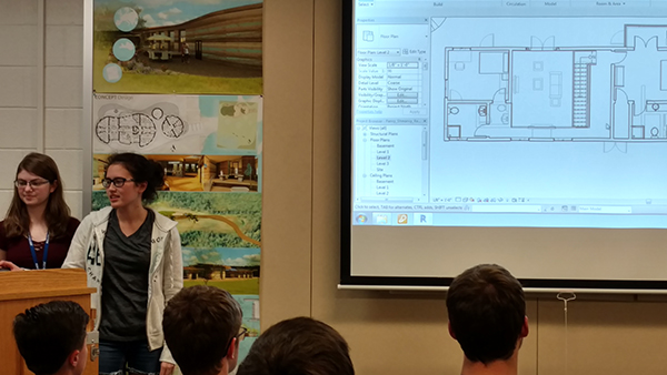 Replicating the working world, campers pitch their design to their 