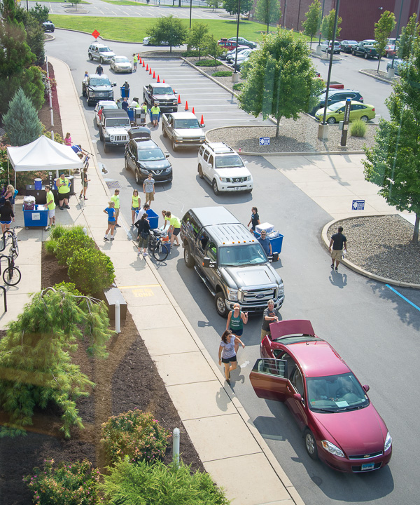  A queue of cars at Dauphin Hall