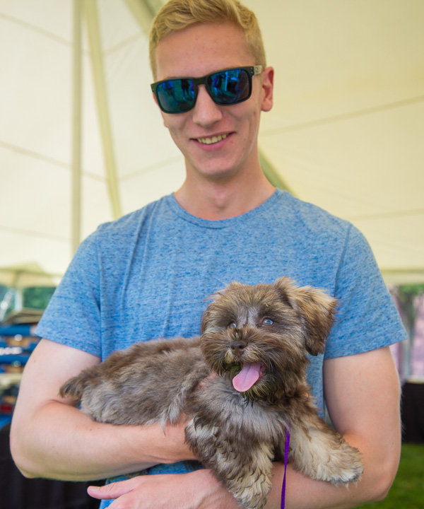 Brandy traveled all the way from Southampton, N.Y., to bid goodbye to her human: Victor D. Esposito, a pre-emergency medical services student.  