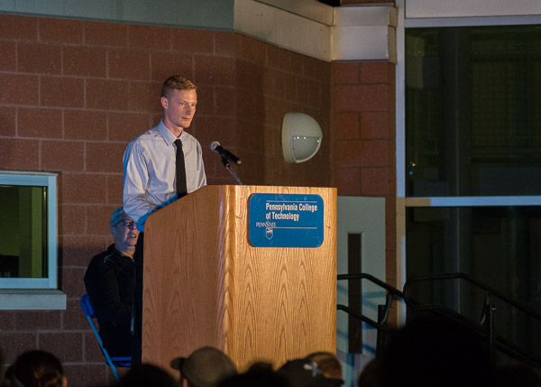 Student Government Association President Caleb E. Cartmell welcomes the organization's newest members.