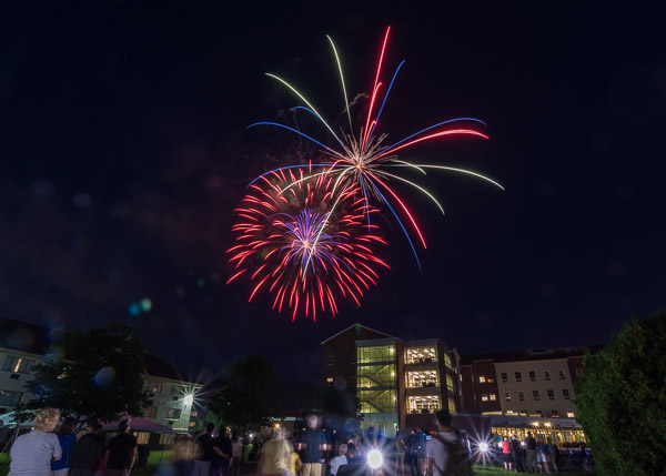Fireworks sparkle in the southern sky ...