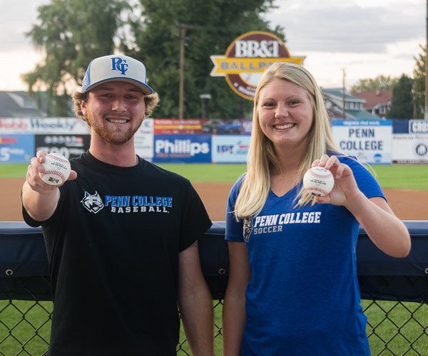 Ceremonial first-pitch honors included Wildcat student-athletes Benjamin B. Flicker, baseball, and Hanna J. Williams, soccer and tennis.