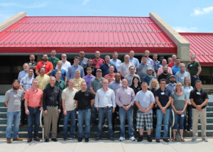 Participants at the ninth annual Hands-On Rotational Molding Workshop, held June 21-22 at Penn College, gather with lead presenter Paul Nugent (front row, center).
