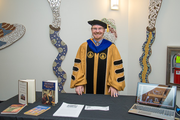 On hand to offer academic enlightenment (and in period-appropriate attire) is John F. Chappo, assistant professor of history/history of technology.
