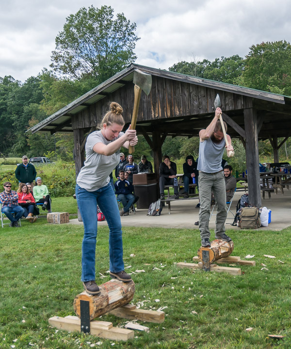 The weekend included demonstrations by axe-swinging members of the Penn College Woodsmen's Team ...