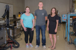 Penn College students who recently received scholarships from the Society of Plastics Engineers include (from left) Rebecca J. Brown, of Conneaut Lake; Nicholas C. Moore, of Lock Haven; and Heather C. Fennell, of Hawley. All three students are seeking bachelor’s degrees in plastics and polymer engineering technology. 