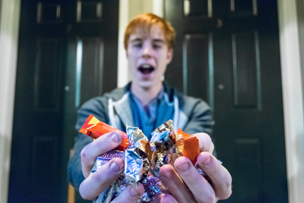 Treats for the sweet tooth are temptingly displayed by Christopher D. Hogan, a welding and fabrication engineering technology major from Halifax.