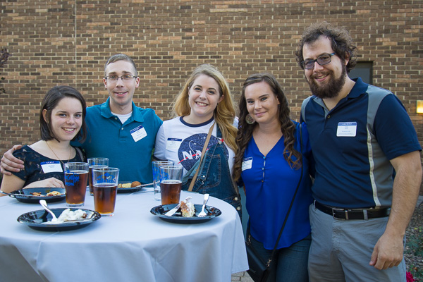 Enjoying the Residence Life Reunion are former Resident Assistants (from right) Cory M. Roth, ’13, electrical technology and electromechanical maintenance technology, and ’15, building automation technology; Eileen Harrington, ’14, hospitality management, and ’16, technology management; Kristen E. Bowes, ’17, web and interactive media; Gaven D. Crosby, an emergency management technology student; and friend Rachael E. Malek, an applied human services major.