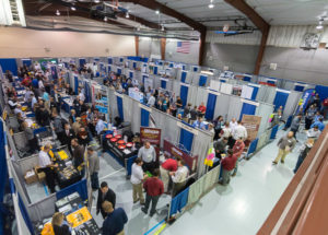 Students and employers connect at the Field House for Penn College’s Fall 2017 Career Fair. Other employers were stationed at the college’s Bardo Gymnasium for the event, which featured 237 employers offering 3,180 jobs and/or internships.