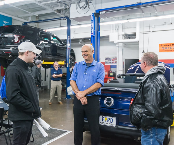 The license plate gives it away: You're in the automotive technology: Ford ASSET emphasis lab with John R. Cuprisin, associate professor.