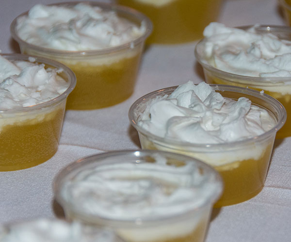 “Coconut Love Child,” the concoction of Christopher J. Shreckengost, a culinary arts and systems student from Cadogan, is made with mango and pineapple juices, sugar, coconut extract, club soda and coconut-flavored whipped cream.