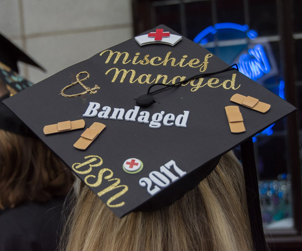 A cap combines a favorite book and future career.