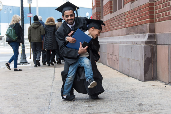 ... who continued the festive mood outside.